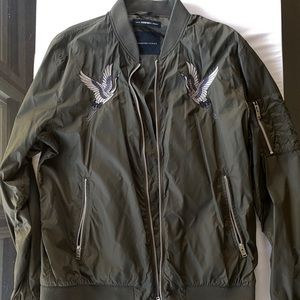 Men’s Army Green Bomber Jacket Size L